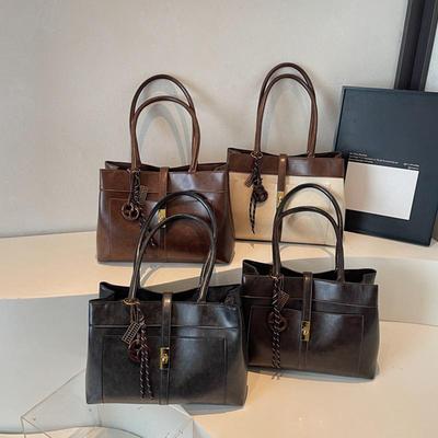 New Handbag Women's Bag Commuting Work Large Capacity Underarm Tote Bag Trendy Fashion Retro Shoulder Bag