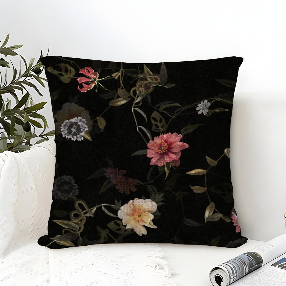 Classic AAllsaints Floral Pillow Case Cotton Linen Fabric Square Zipper Pillowcase Home Decorative Living Room
