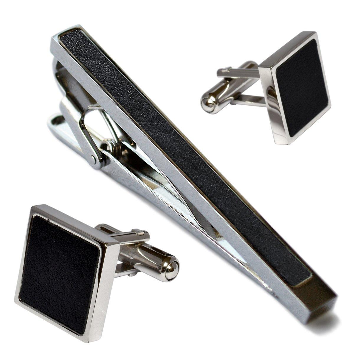 

Зажим для галстука и запонки Tabarat Оригинальное производство Набор зажима для галстука и запонок, Кожа, Япония, Латунь, Мужской (черный) чёрный