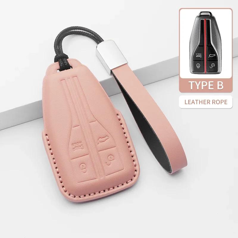 Fashion For Car Key Case Cover FAW Hongqi E-HS9 High-end H5 H9 Hs5 Eqm5 Hs7 Hs5 Hq9 Car Keyring Luxury Leather Auto Accessories