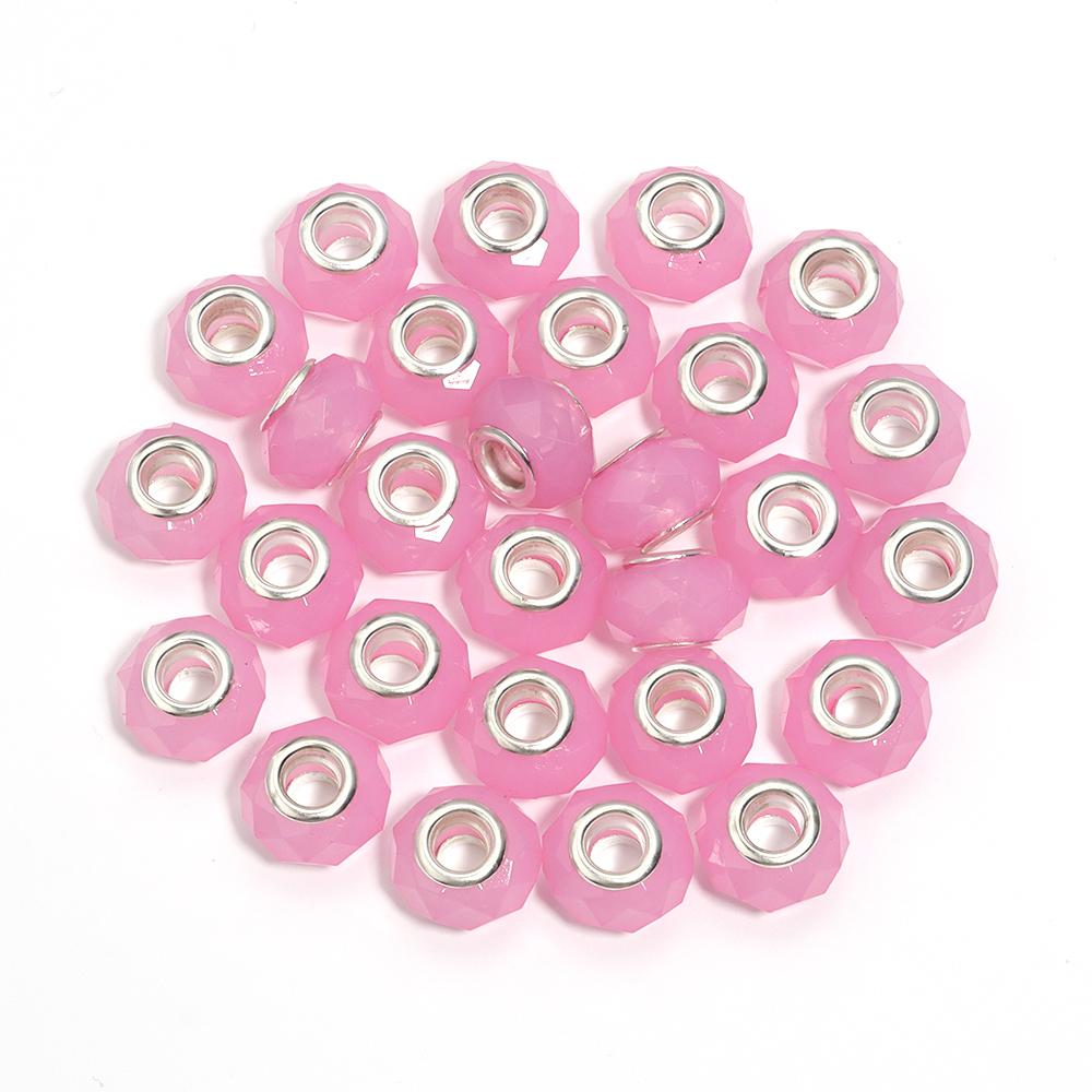 20 Stück/Los 14mm Gelee-Farbe Facettierte Harzperlen Großes Loch Abstandshalter Lose Perlen Für Schmuckherstellung DIY Armband Halskette Großhandel