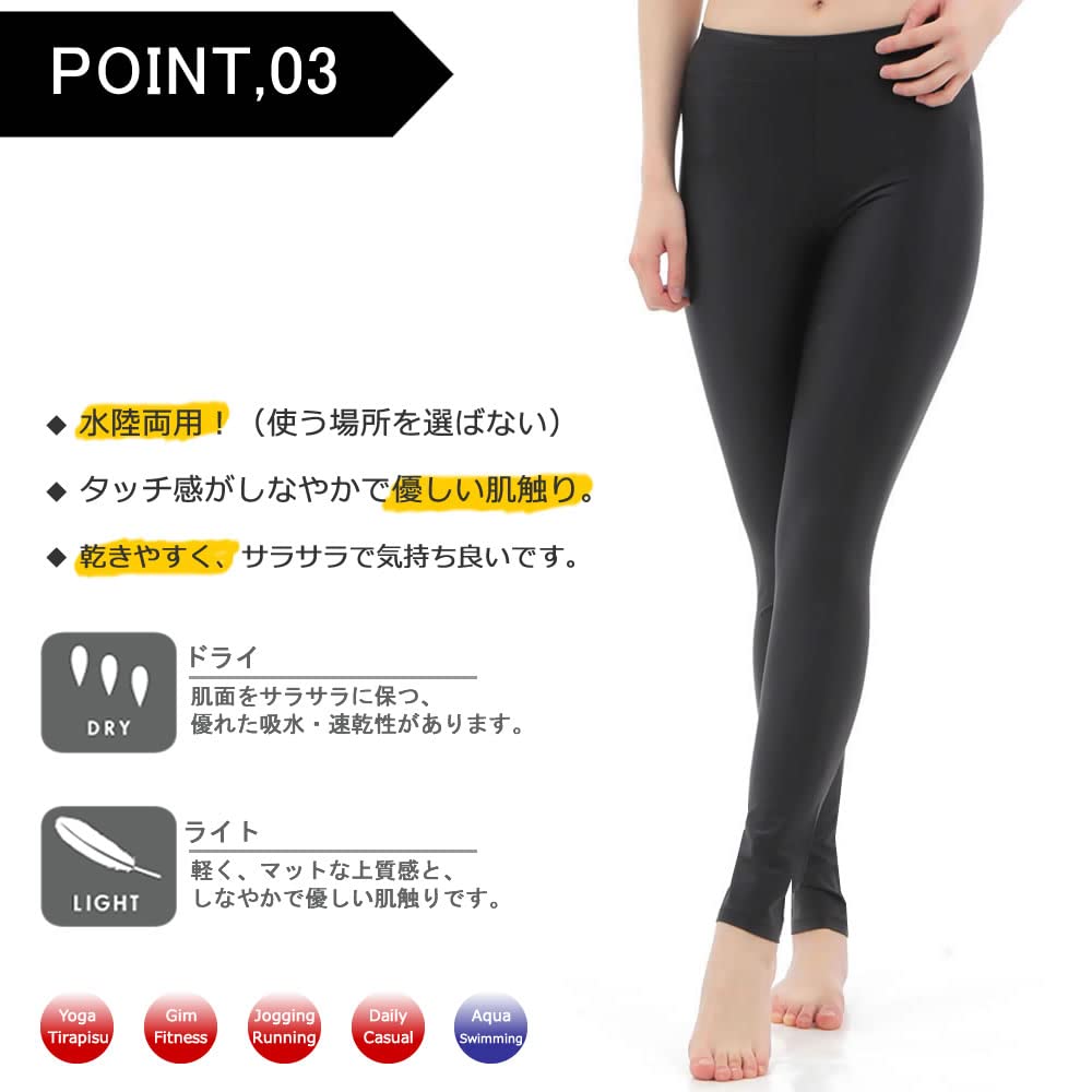 AQUAFAIRY Rash Guard Plavky UPF 50 UV Střední Dámské Legíny, Legíny, Punčocháče, Ochrana, Obojživelné, 4směrný Plavkový Streč, NS1200, Černá,