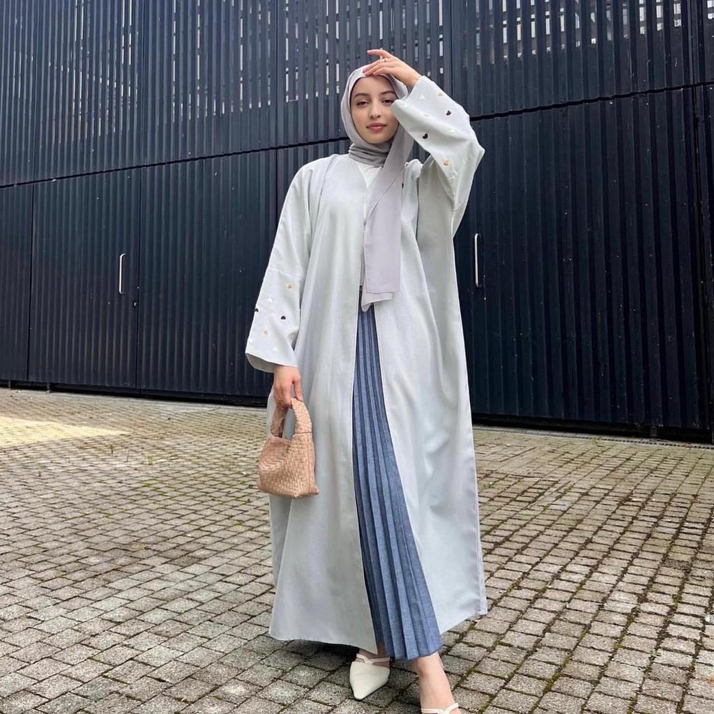 2024 TikTok Fashion Elegant Embroidered Cardigan Robe - Dubai Turkey Collection