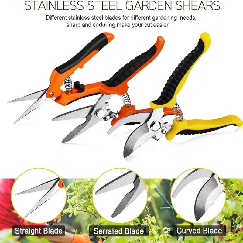 Stainless steel professional gardening trimming set,safety buckle design,anti slip handle,express delivery,flower arrangement