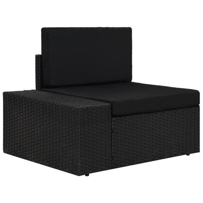 VidaXL Salon de jardin 4 pcs Résine tressée Noir