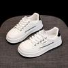 2025 new thick-soled little white shoes women's spring flat-soled fashion versatile explosion showing feet small casual sports board shoes