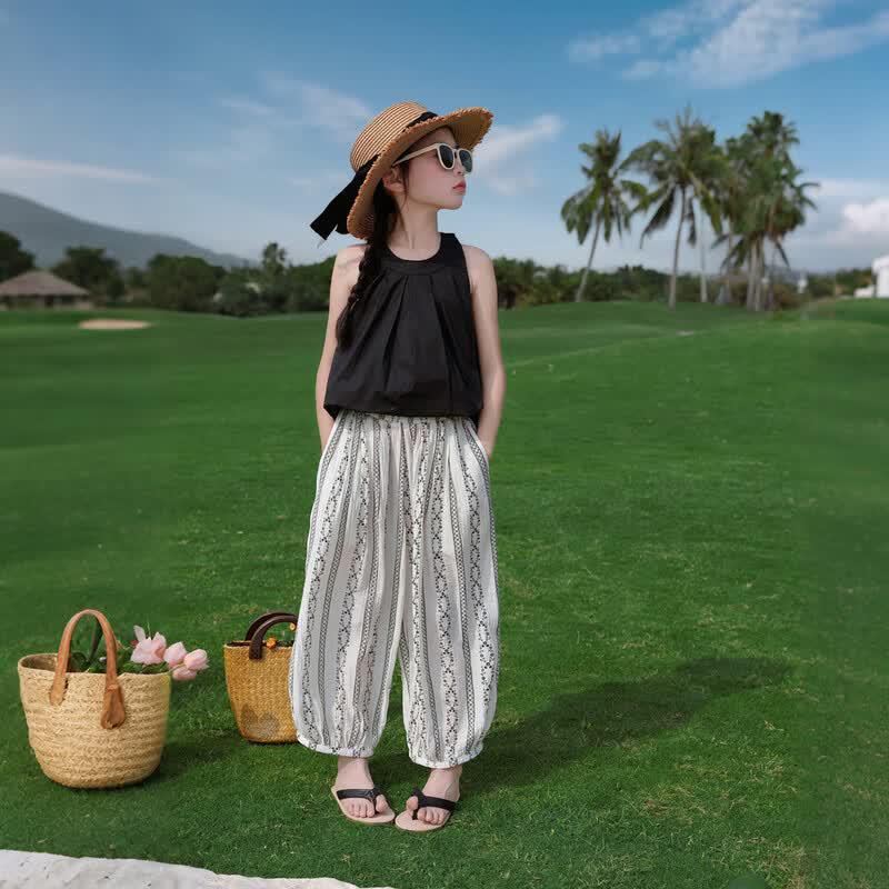Girls' Summer Lightweight Wide-Leg Lantern Mosquito Repellent Pants