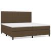 3141964 vidaXL Lit à sommier tapissier avec matelas Marron foncé 200x200 cm