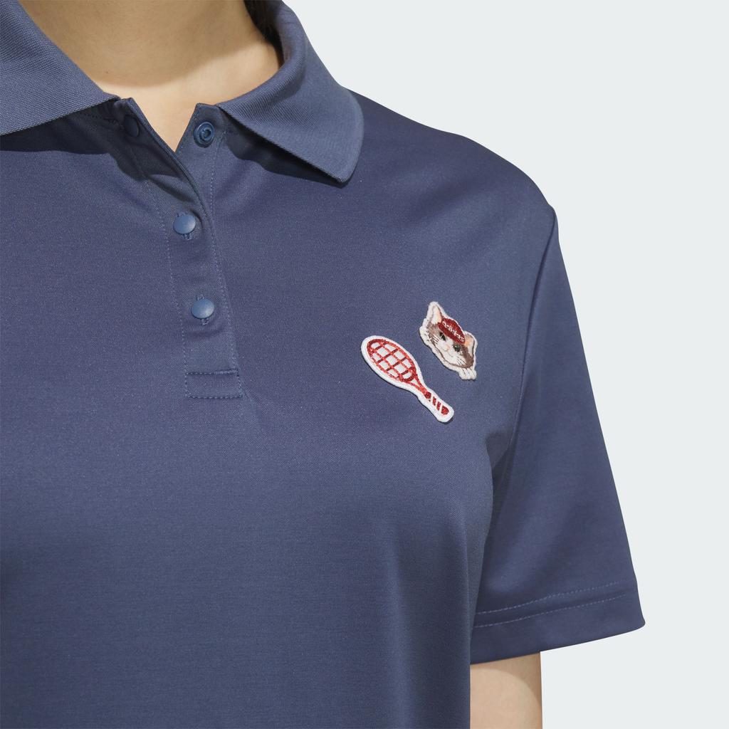 Adidas Casual Breathable Comfort Collar Short Sleeve Dress Women Dress Ink-Blue JD5254