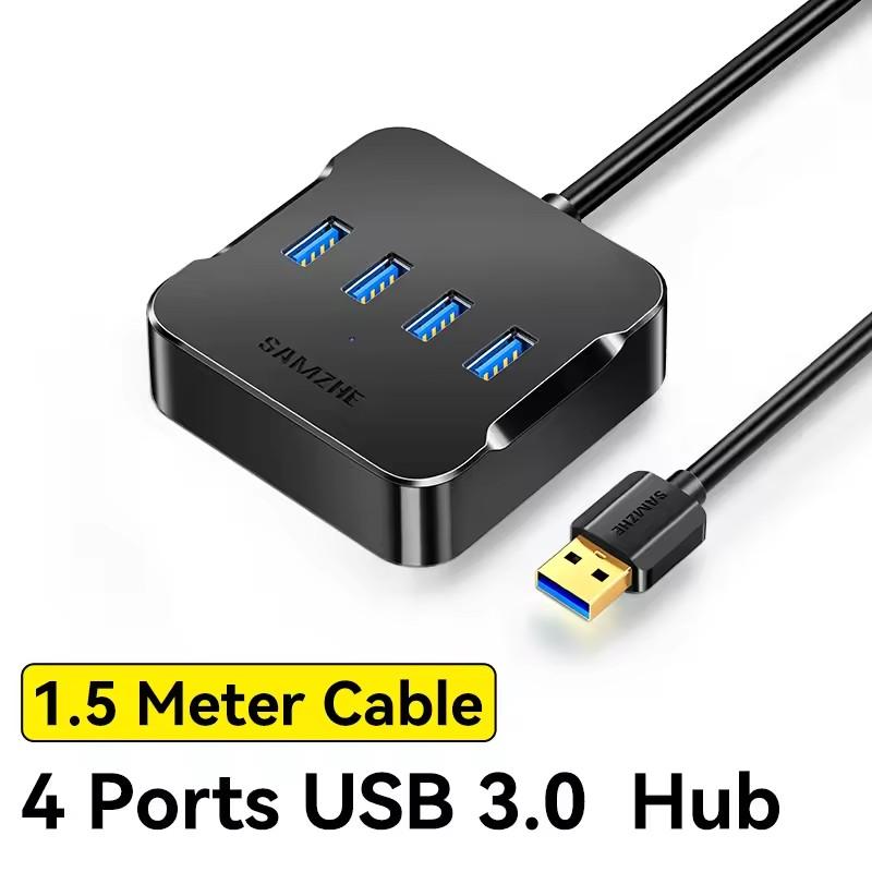 

USB-концентратор на 4 порти, кілька USB 3.0, швидка синхронізація, USB-розгалужувач для ноутбука, подовжувач для порту ноутбука, ПК, настільного комп ютера та іншого 0.5m чорний