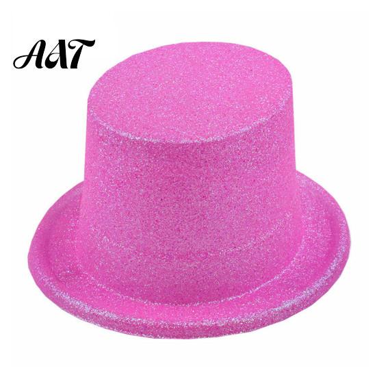 Decorative Props for Holiday Displays Shiny Top Hats, Glitter Hat Adult Kids, Colorful Magician Hat, Victorian Dress Up Christmas Stylish Wide