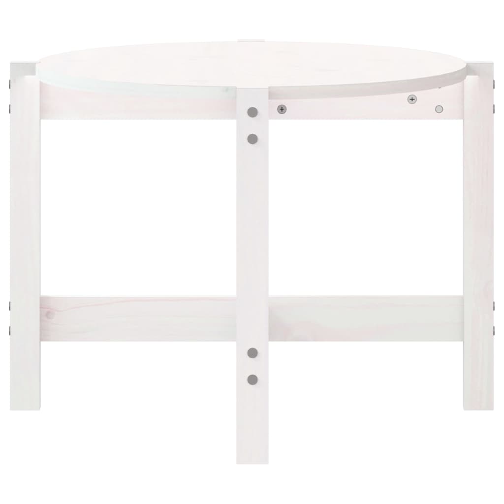  Coffee Table, White, 118x63x45 Cm, Solid Pine Wood
