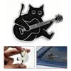 1pc Guitar Cat 3D Emblem Car Sticker Metal Badges Sticker for Universal Car Vehicle, Truck, Motorcycle, RV, Scooter, SUV, Door, Window