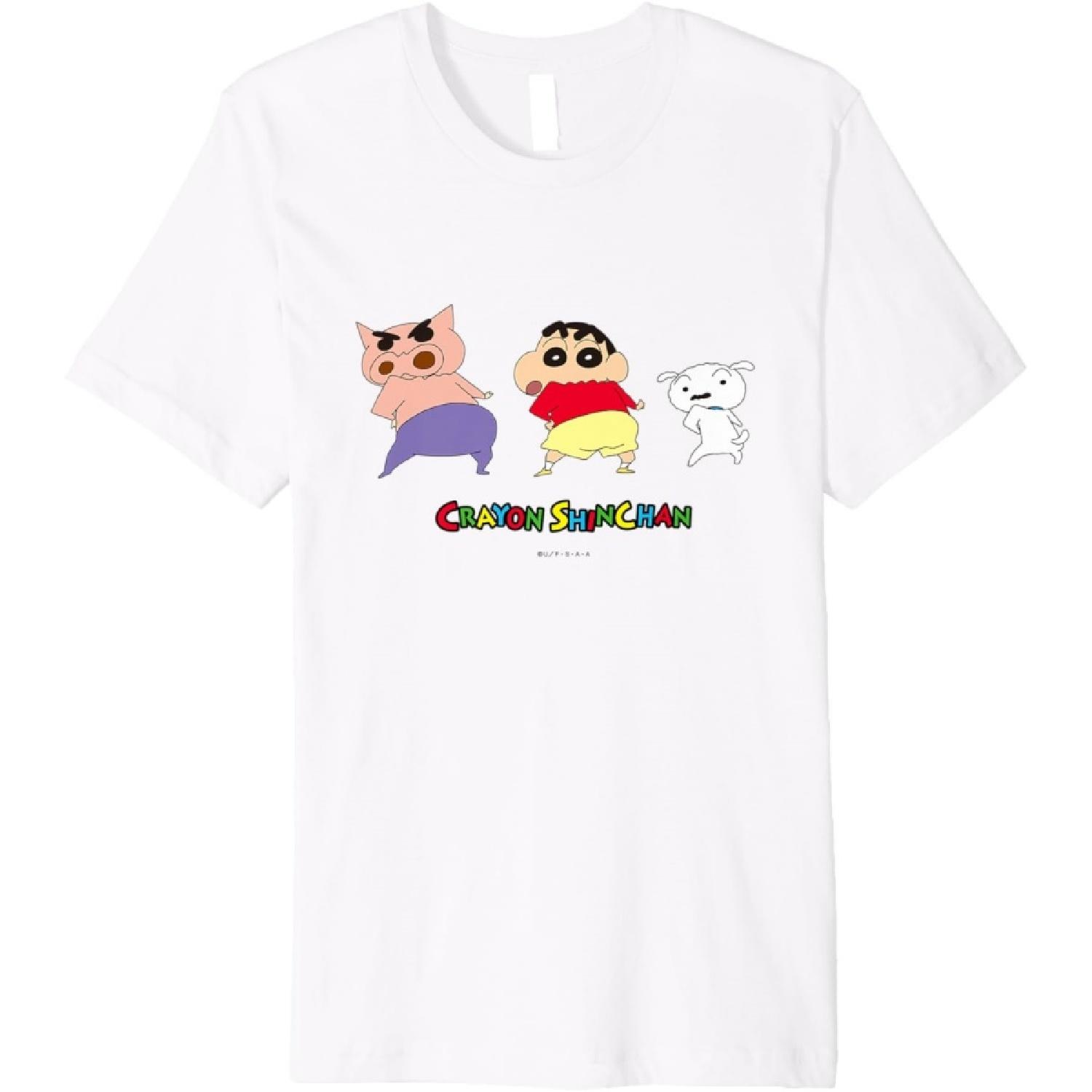Crayon Shin-chan, turning around & Shin-chan & Shiro Premium T-Shirt XXXXXL белый