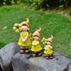 3pcs Cute Garden Statue Cartoon Gnome Figurine Bonsai Decoration Dwarf Sculpture  Yard