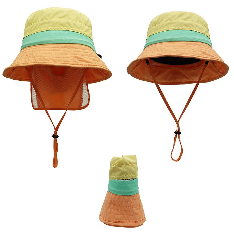 Neuer Nackenschutz Kinder Sonnenhut Mädchen Baby Sonnenschutz Eimerhut UV-Schutz Babyhut Sommer