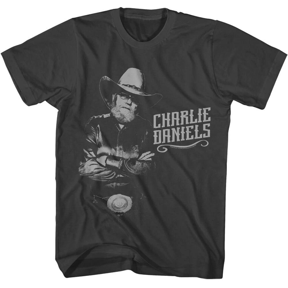 Мужская футболка The Charlie Daniels Band Charlie Arms Сложенные руки Фото Тур по Року Мерч S