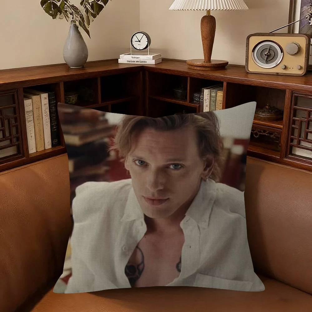 Actor J-Jamie Campbell Bower Pins Cushion Cover Car Throw Pillow Case For Sofa Car Christmas Gift