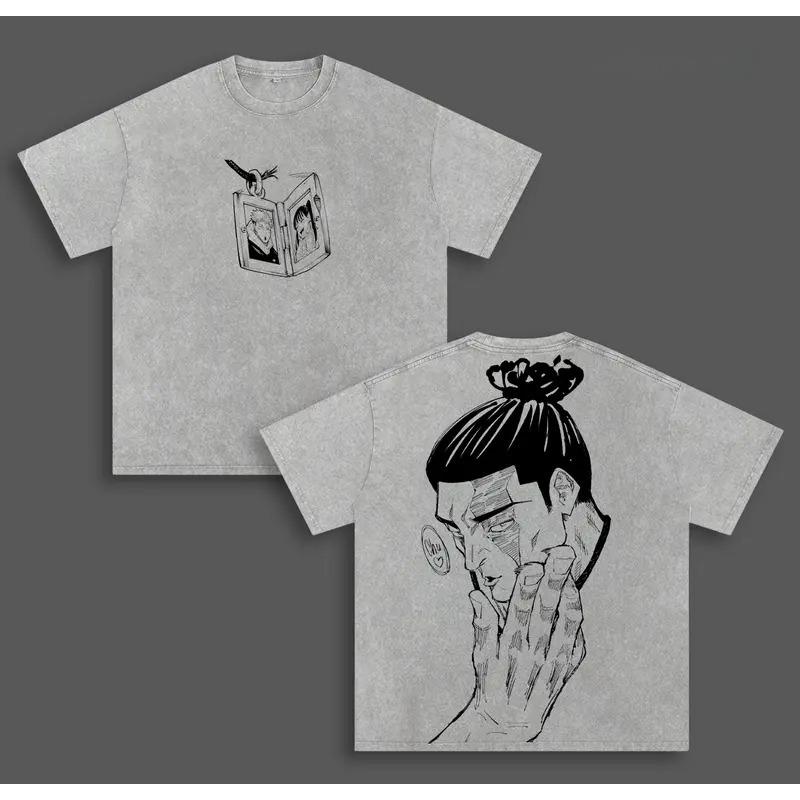 Toudou Aoi Print T-shirt Jujutsu Kaisen Anime Clothing Men Women Cotton Tshirts Vintage Washed Tee Harajuku Oversized T Shirt