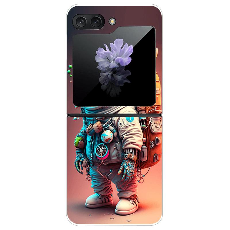 Transparent Case For Samsung Z Flip7 5G Fashion Printing Hard PC Clear Phone Cover For Galaxy Z Flip 7 Protective Fundas Shells