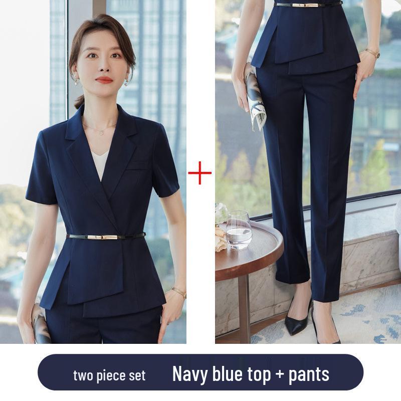 Women's 2024 Summer Slimming Professional Two-Piece Blazer Suit Set