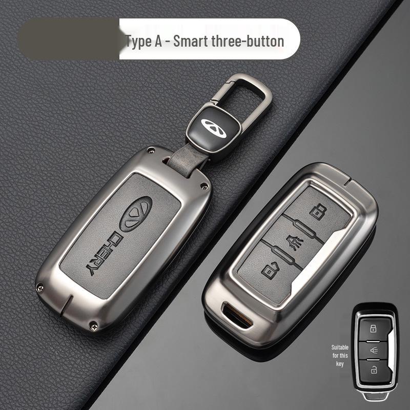 Chery Car Key Cover: Fits Tiggo, EQ1, QQ Ice Cream, Arrizo E - Small, Secure Metal Shell with Hanging Buckle