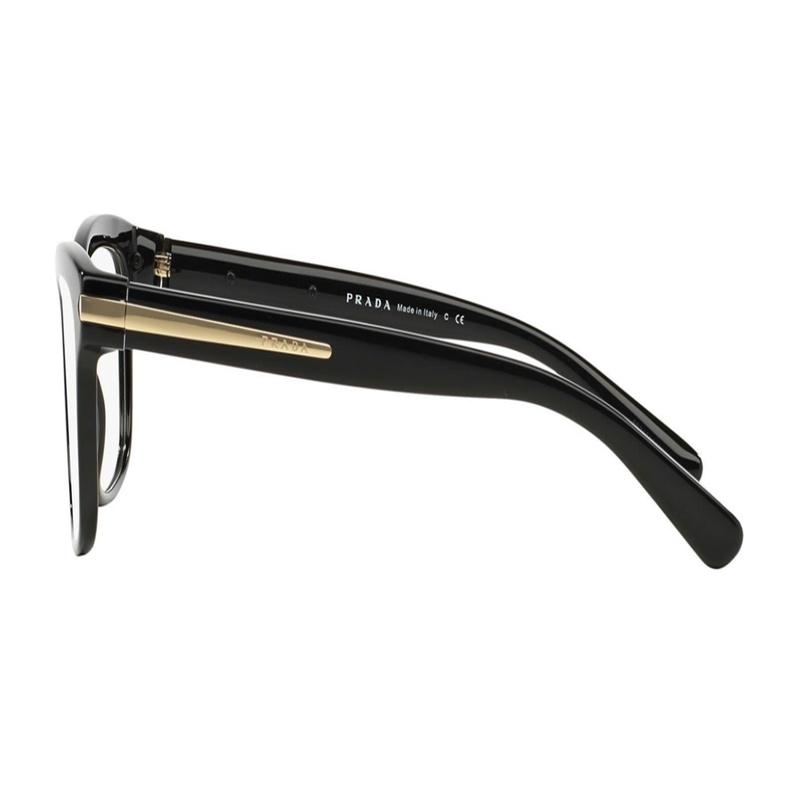 Prada Logo Decoration Plastic Irregular Optical Frame Women's Black