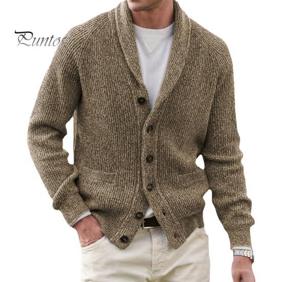 Мужской свитер, пальто с карманами, отложным воротником, длинными рукавами, однобортный, на пуговицах, с длинными рукавами, однотонный, плотный трикотажный жакет 3XL
