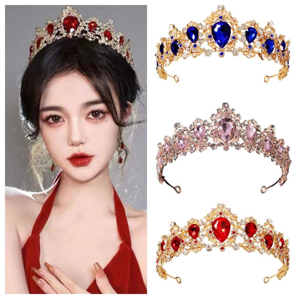 Crystal Queen Princess Crown Rhinestone Diadem Headwear New Vintage Wedding Tiaras  Costume Party