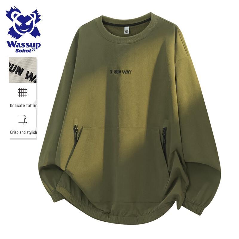 

Wassup Sohot Men s Gradient Striped Long-Sleeve Sweatshirt L