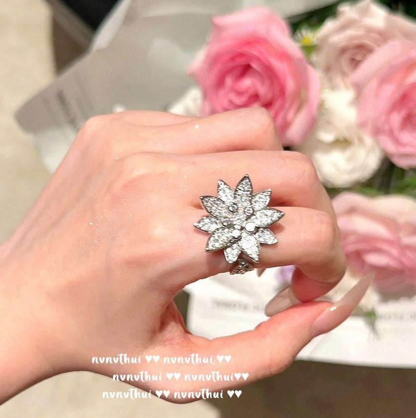 Sparkling Rose Water Drop Gemstone Necklace, Designer Spinel Zircon Rose Ring Bracelet Plated 18K Gold