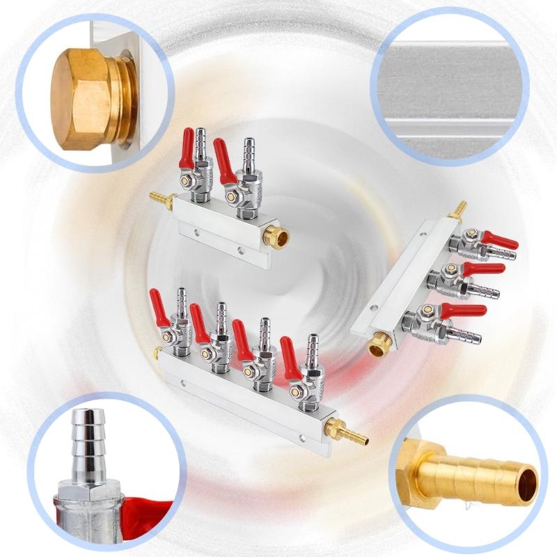 High Quality CO2 Gas Splitter Durable Metal Materials Home Brewing Supplies CO2 Regulator For Beverage Dispensing