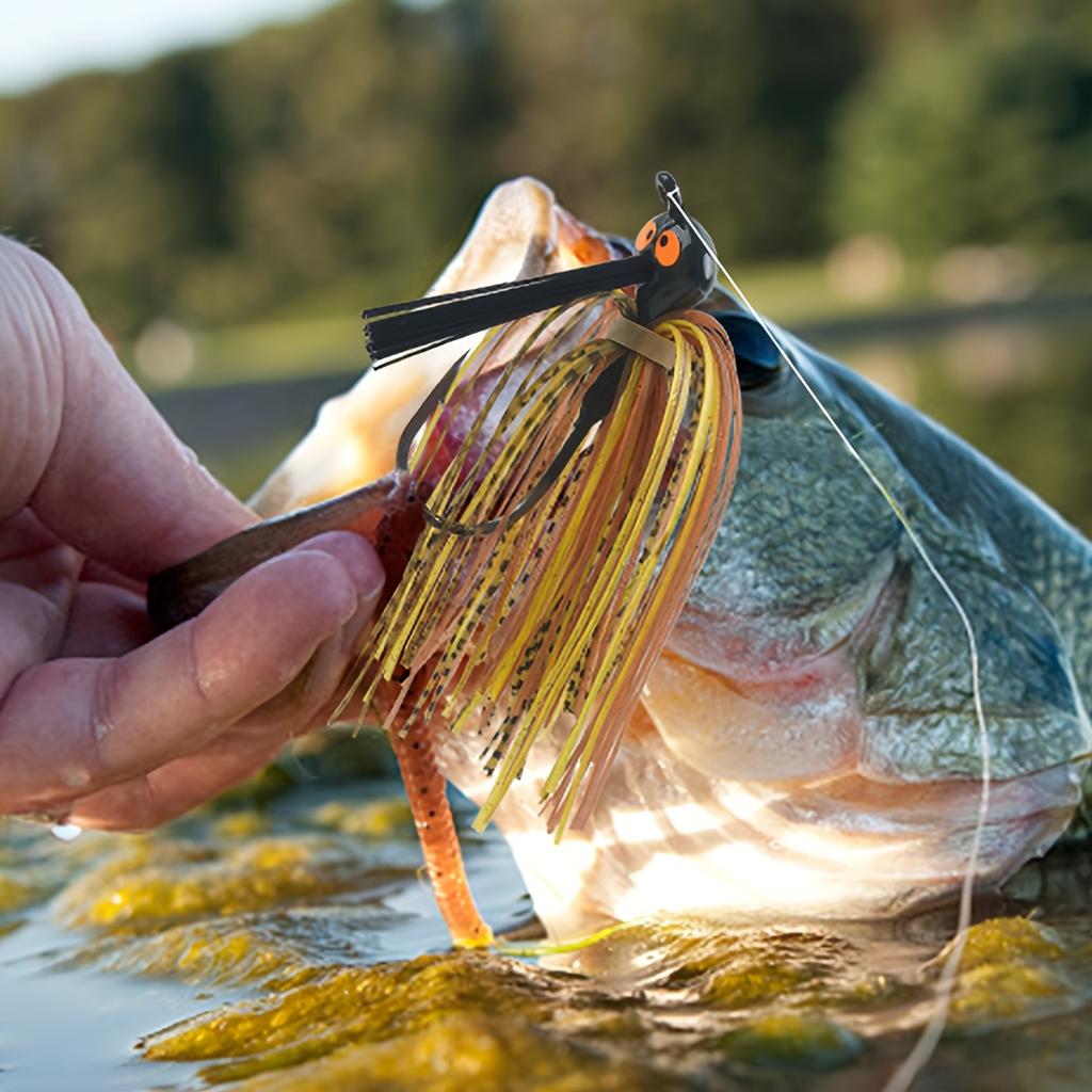 5pcs Colorful Bass Fishing Jigs - Weedless Football Swim Jigs with Metal Head & Silicone Skirt, Stainless Steel Flipping Lures