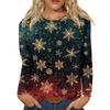 Women's Fashion Casual Long Sleeve  Print Round Neck Top