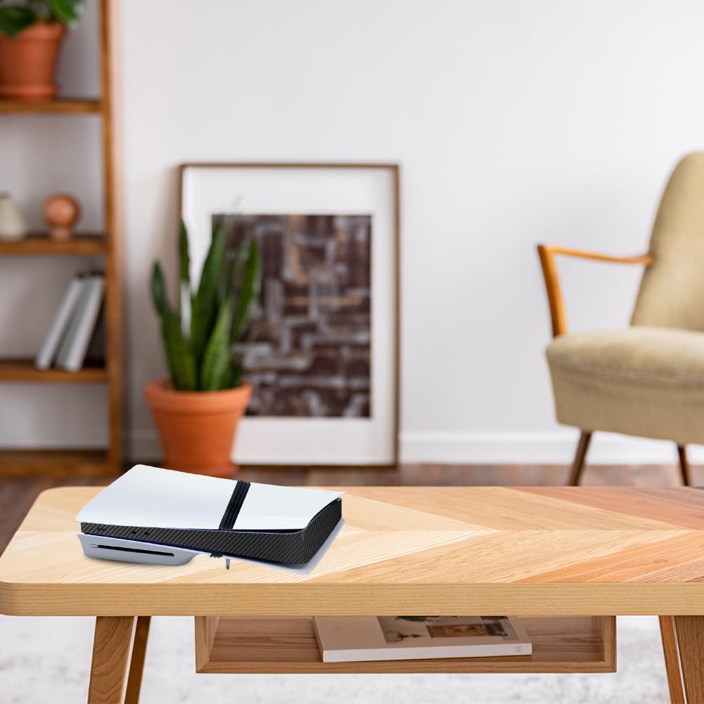 Console Skin Sticker For PS5 Pro PCV Vinyl Sticker Anti-Scratch Carbon Fiber Cool Protective Middle Skin Sticker For Pro