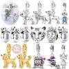 Нові Шарми-Підвіски з Срібла 925 Проби Кіт Собака Лев Тигр Дівчинка Хлопчик Підходять для Браслета Модні Прикраси Подарунок для Жінок