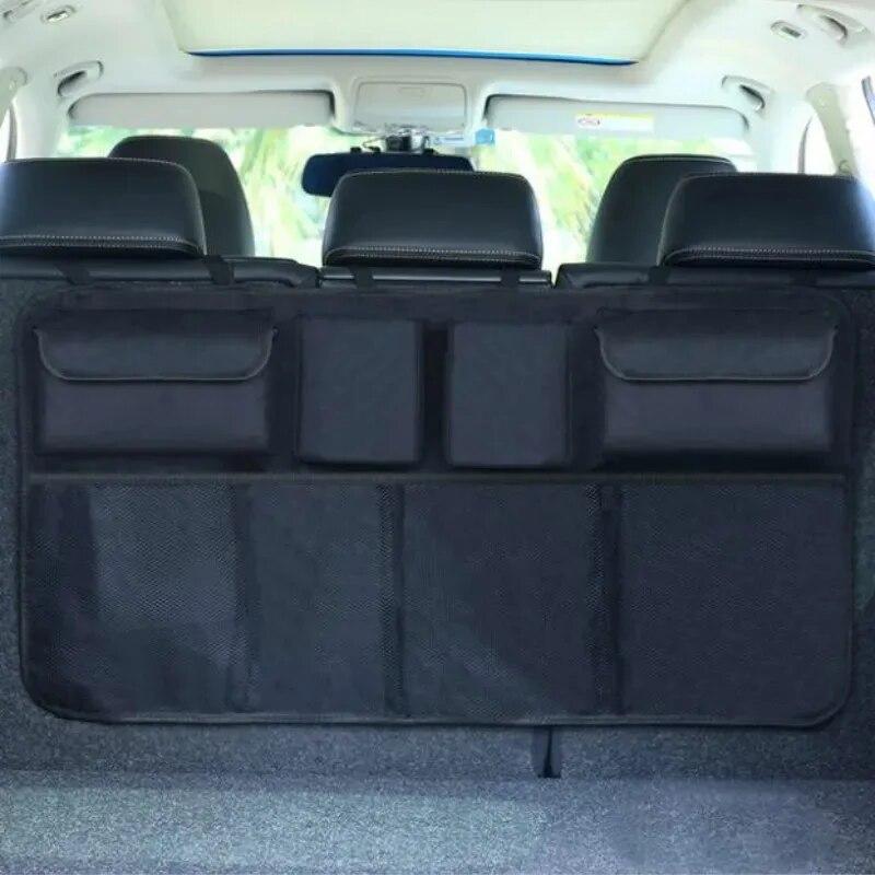 Car Trunk Storage Bag Suv Auto Rear Seat Back Hanging Bag Net Pocket Waterproof Car Storage Box Storage Box Car Accessories