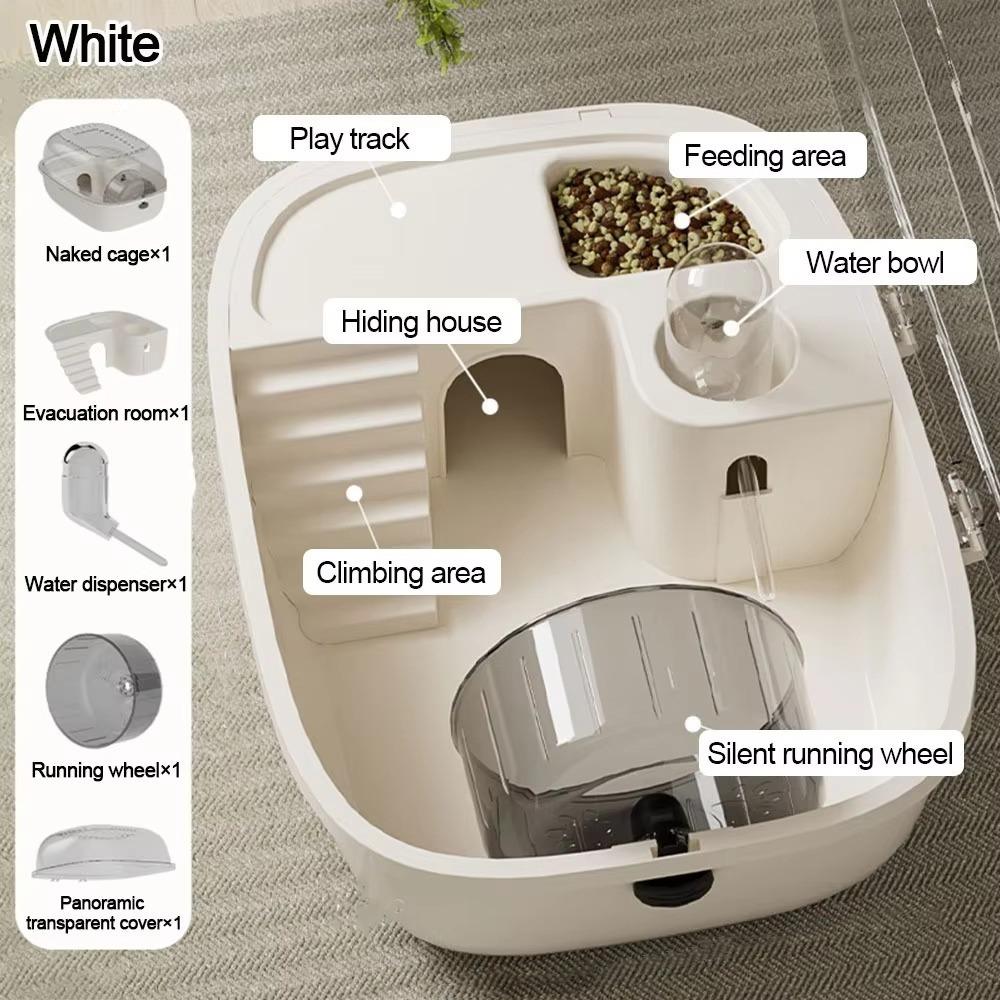 

Breathable Hamster Cage Large Space Small Animal Carrier Pet Transport Box Outdoor Use белый