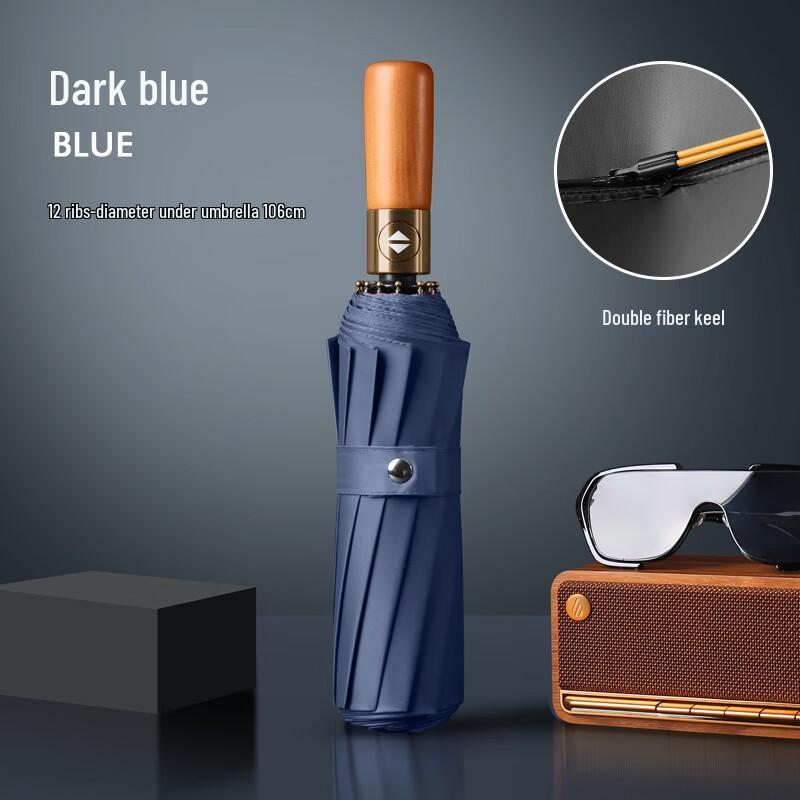 Hanyou Solid Wood Handle Automatic 12-Rib Umbrella