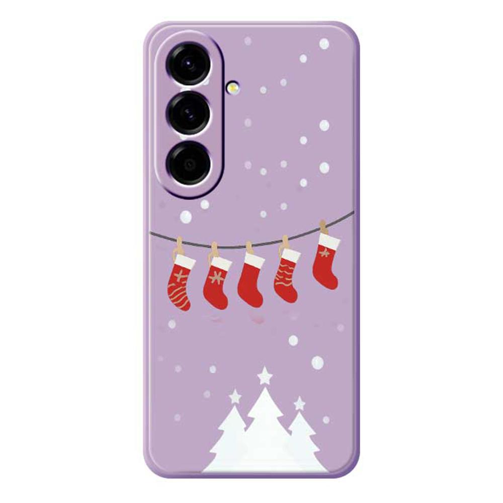 For Samsung Galaxy A56 5G Case Christmas Stockings Pattern Printing Straight Edge TPU Phone Back Cover