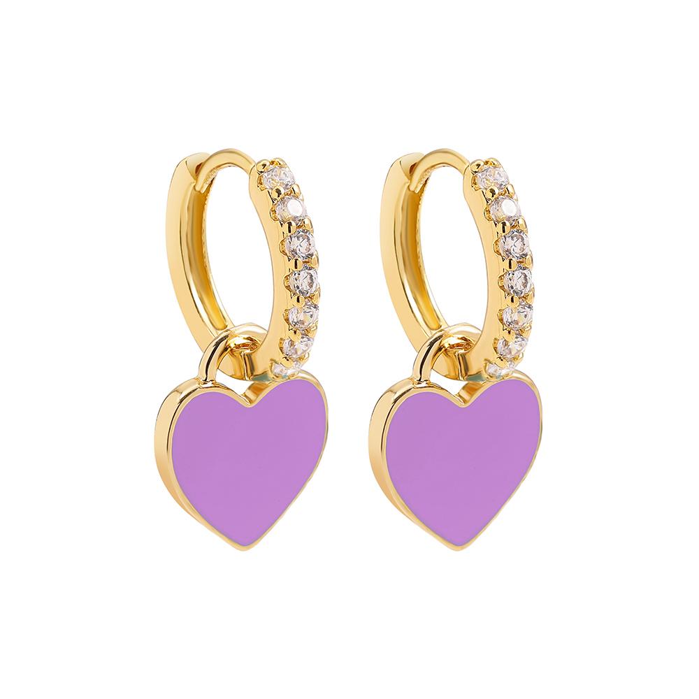 New Fashion Circle Ear Huggie Small Hoop Earrings for Women Cute Candy Color Enamel Round Heart Earrings Party Zircon