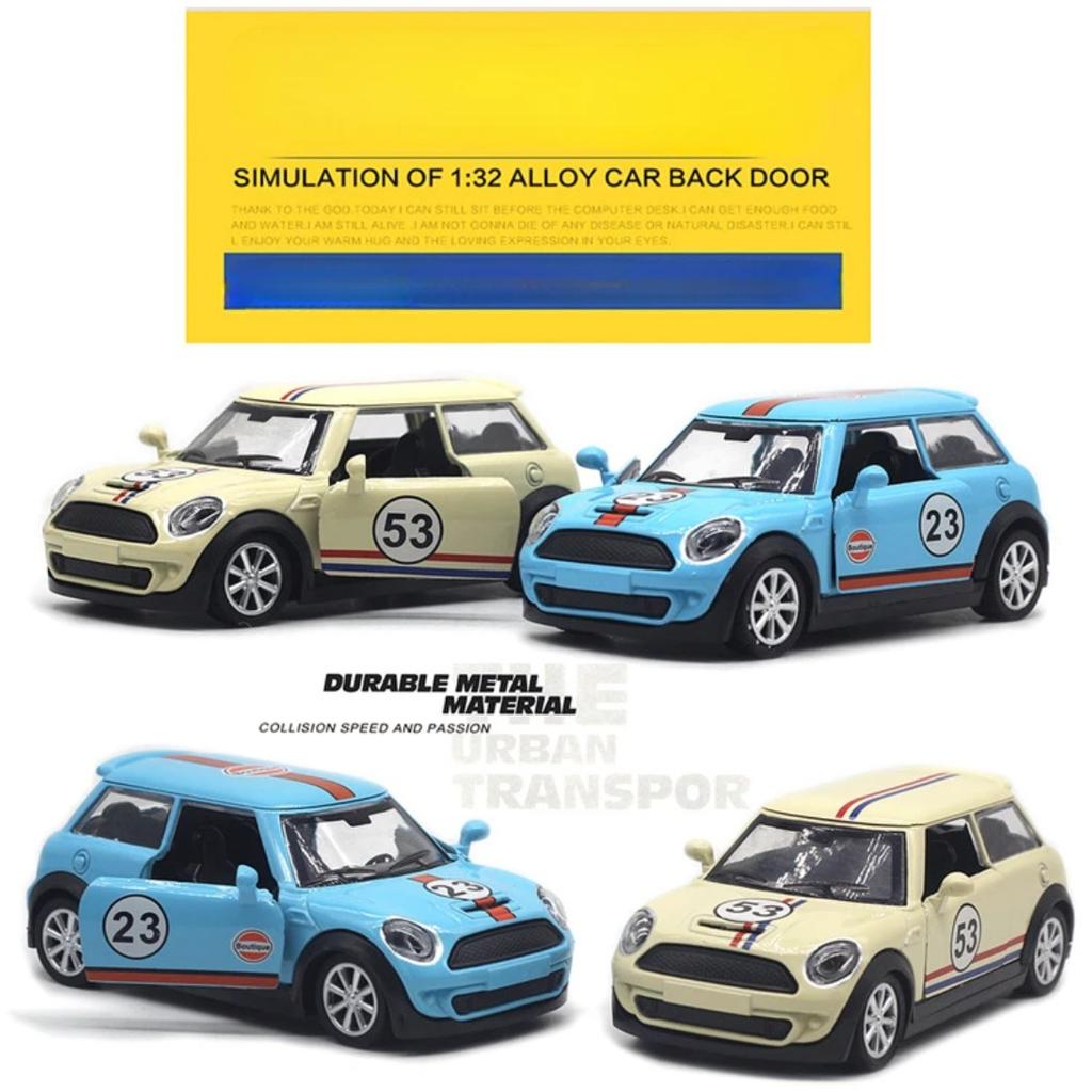1/32 BMW Mini Cooper Oldtimer Hochsimulations-Diecast-Metalllegierungsmodellauto Rückzugsammlung Kinderspielzeug Geschenke