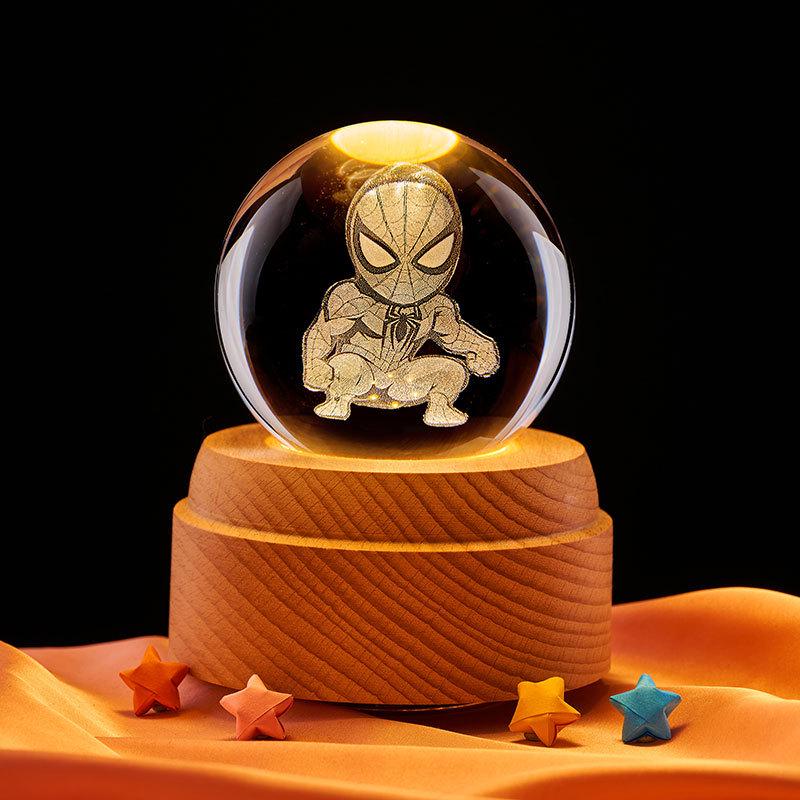 Spider-Man Crystal Ball Ornament - Creative Gift for Couples