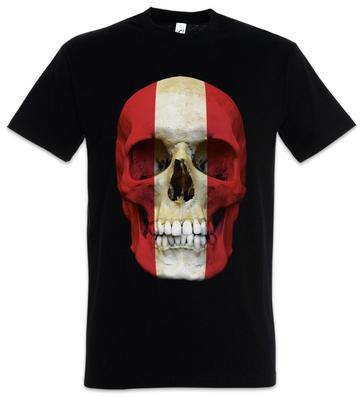 KLASSISCHES ÖSTERREICH SCHÄDEL FLAGGEN T-SHIRT - Schädel Banner Fahne Österreich