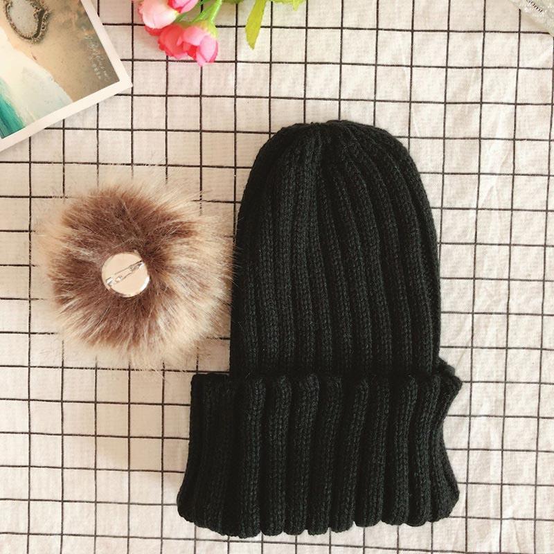 Cozy Womens Winter Hat With Fluffy Pom-pom And Stylish Folded Cuff Design