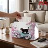 1pc Black Cat Flower Tissue Box with Kitten - Reusable Napkin Dispenser Suitable for Kitchen, Living Room, Farmhouse Table Decor, Compact Desktop Stor