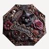 1pc Halloween Cat Automatic Folding Umbrella, Sturdy And Durable Automatic Folding Umbrella with 8 Ribs, Convenient for Outdoor Use141