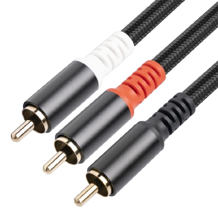 Speakers Audiophiles Cable 1 Male to 2 Male Y Adapter Splitter Gold Plated Connectors Stereo Audiophiles Cable