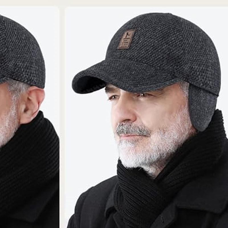 Men Autumn Winter Hat Outdoor Thick Warm Adjustable Earmuffs Baseball Cap