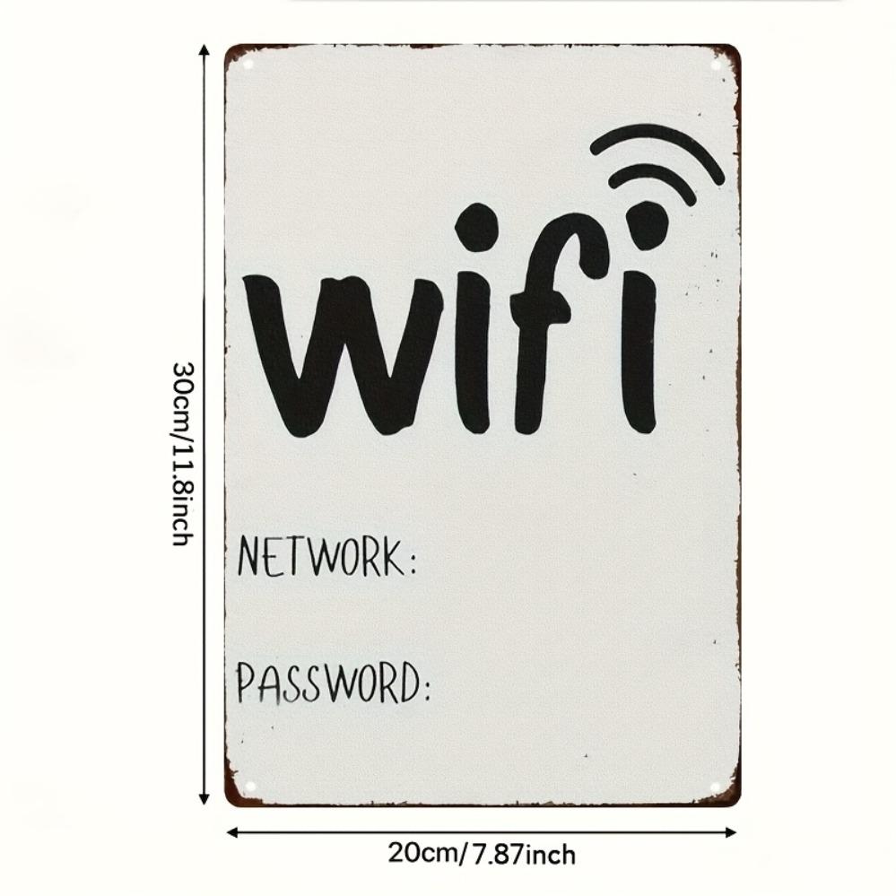 Vintage Rustic Metal Wall Sign - WiFi Network & Password Decor, Iron Art for Home, Office, Café, &Garage, Suitable for Indoor/